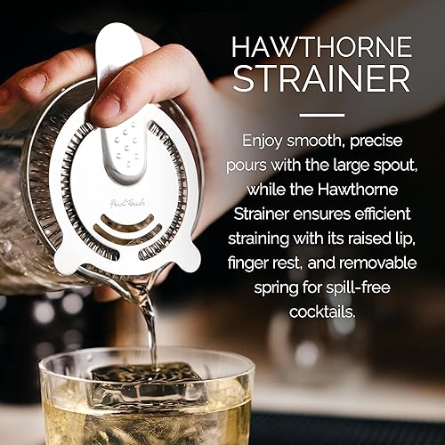 Miniatura 6 de Final Touch Yarai - Jarra mezcladora con colador Hawthorne - Eleva tu experiencia de cóctel con elegancia clásica y vertido de precisión
