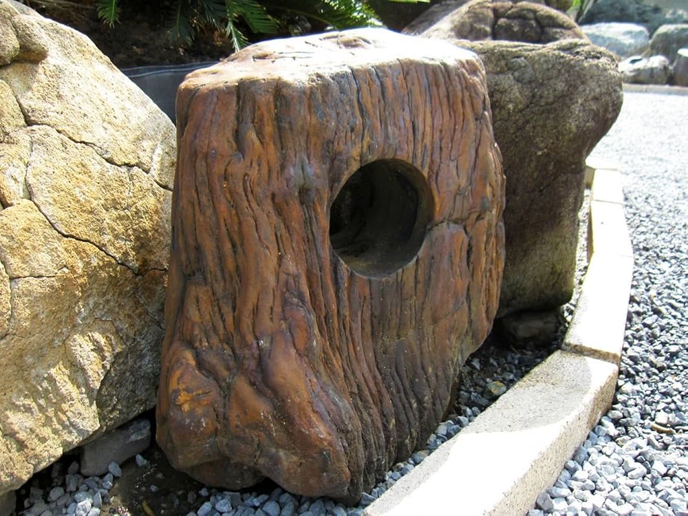 Amazon | 木化石 035 珪化木 庭石 | ガーデンオーナメント・置物