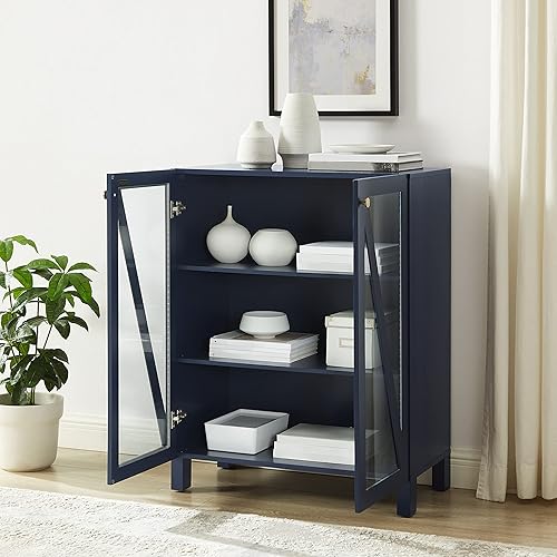 Miniatura 8 de Crosley Furniture Cassai - Armario apilable para despensa con estantes, cocina, comedor o lavandería, color azul marino