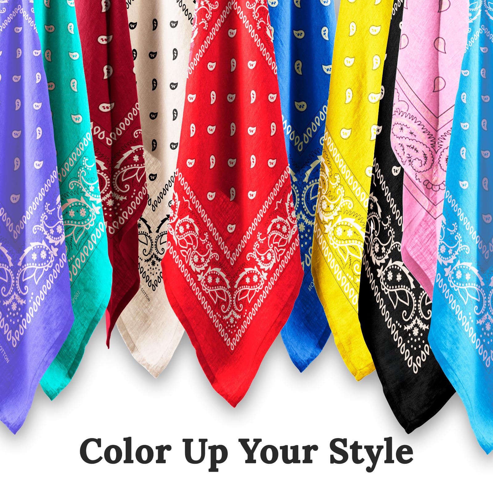 AURAE Bandana – 100% bawełna i włókna naturalne – chusta bandana bez poliestru – miękka, trwała i nadająca się do prania w pralce