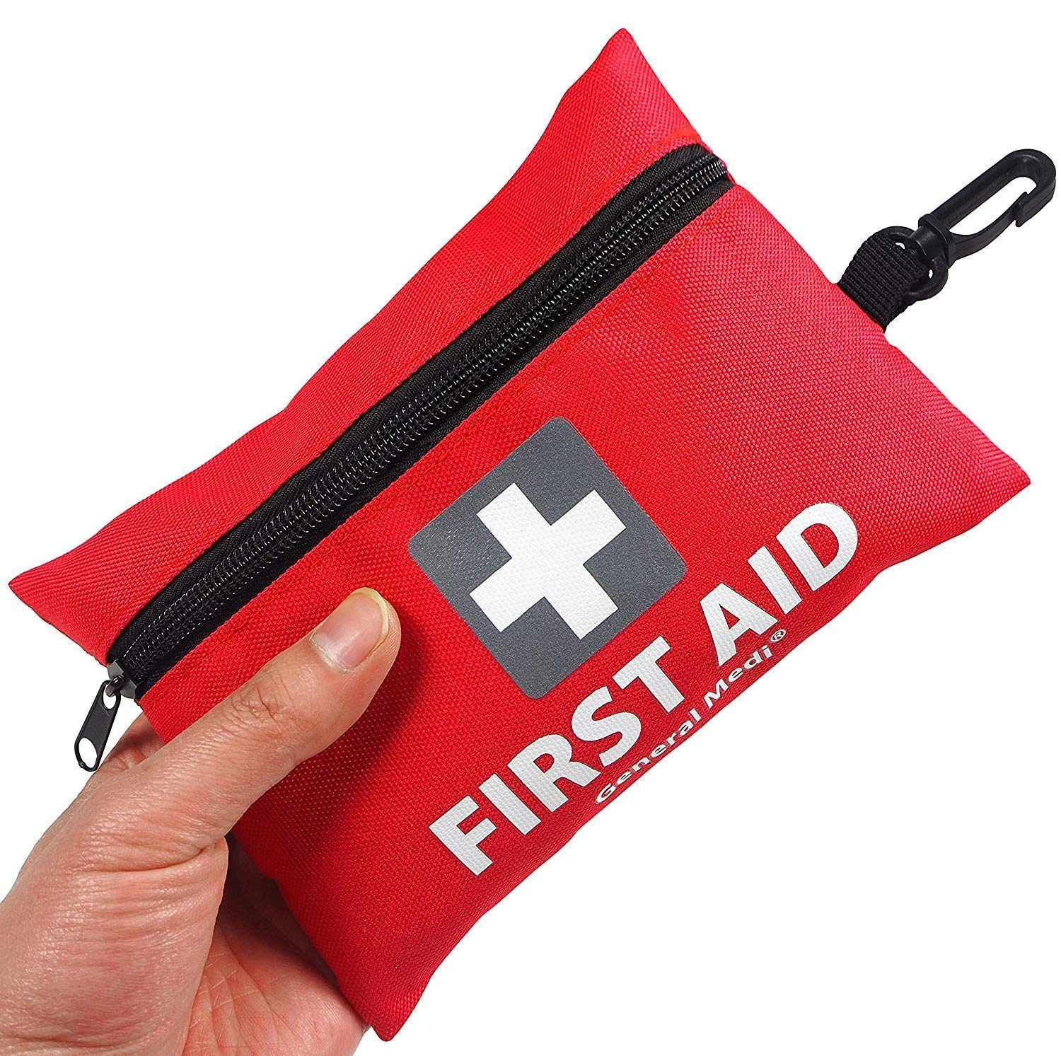 Mini First Aid Kit,92 Pieces Small First Aid Kit - Includes Emergency Foil Blanket,CPR Face Mask,Scissors for Travel, Home, Office, Vehicle,Camping, Workplace & Outdoor (Red)