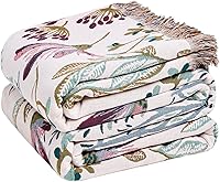 Vista 61 de Cobija para cama de estilo bohemio, 100 % algodón, ultra suave, edredón rústico, cobija de otoño, estampado floral, decoración de granja, cobija