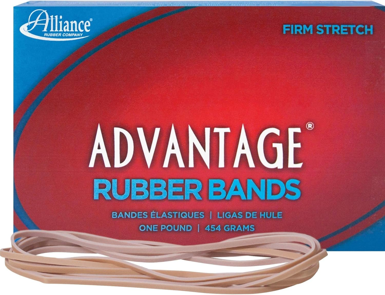 Alliance Rubber 27405 Advantage Rubber Bands Size #117B, 1 lb Box Contains Approx. 200 Bands (7″ x 1/8″, Natural Crepe) , Beige