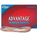 Alliance Rubber 27405 Advantage Rubber Bands Size #117B, 1 lb Box Contains Approx. 200 Bands (7" x 1/8", Natural Crepe) , Beige – view 1