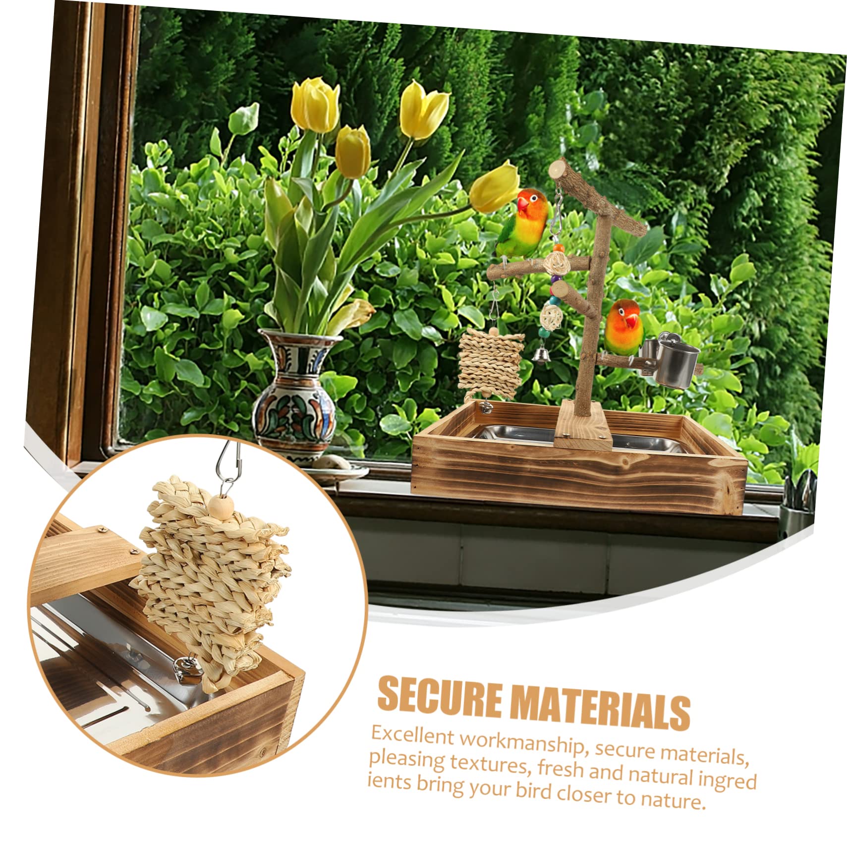 Housoutil Percha De Escritorio para Accesorio De Madera para Pájaros Juguete De Equilibrio para Aves
