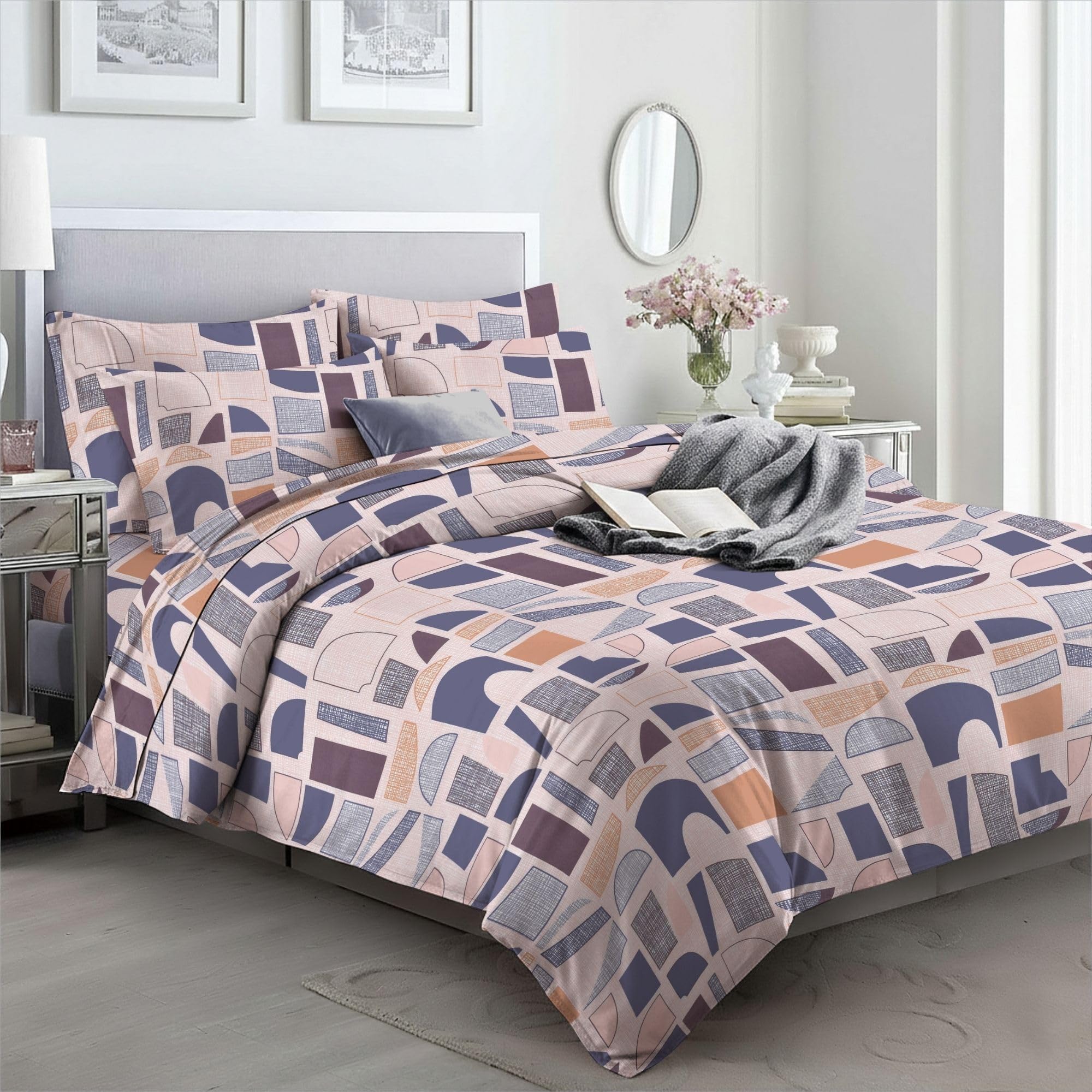 EverSoft Bedding King Size Duvet Cover Set with 2 Pillowcases Soft Brushed Floral Bedding Set, Printed Quilt Cover, Easy Care, Comfortable Durable Bed Linen UK