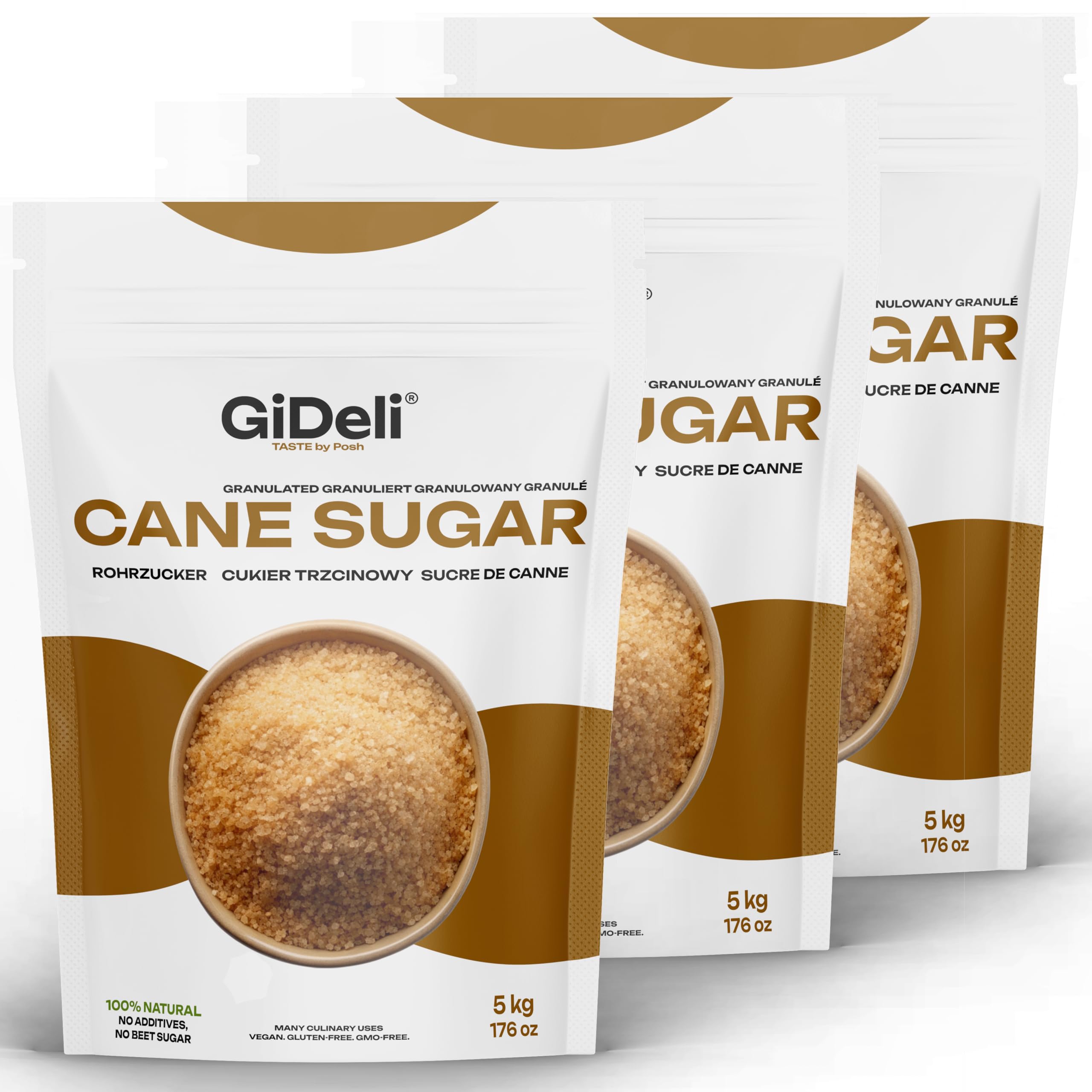 GiDeli Rohrzucker 3 x 5kg unraffiniert