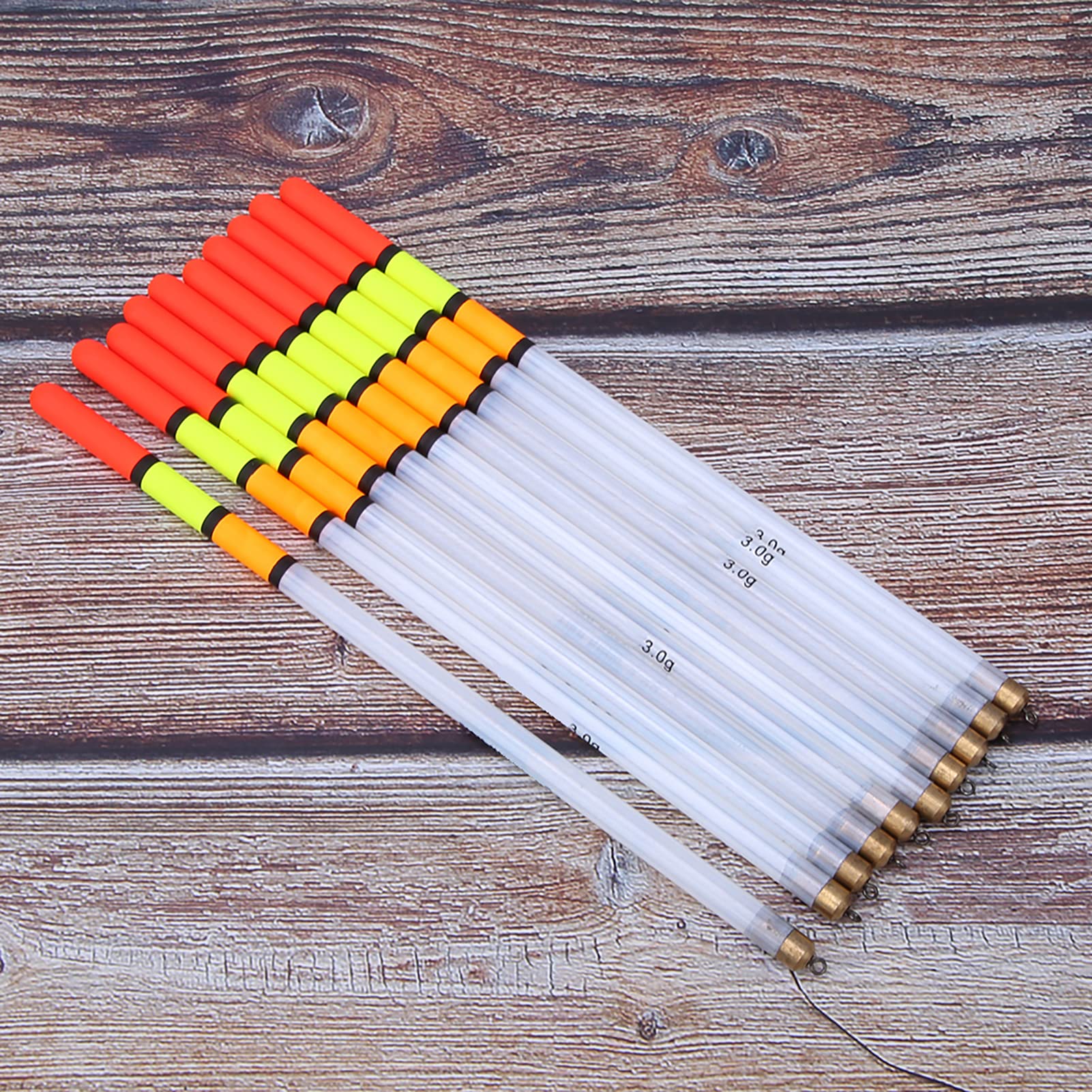 Fishing Bobber Stick Tube Buoyant Baits Set for Improved Efficiency, Suitable for Sea Fishing and More, 10 Pcs Durable Plastic Floats Bobber Stick Tube Multi Purpose Fish Feed Baits (3.0