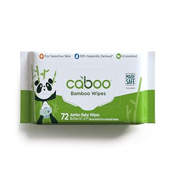 Caboo Tree Free Bamboo Baby Wipes, Eco Friendly Naturally Derived for Sensitive Skin, Resealable Peel Tab Travel, 72 Count