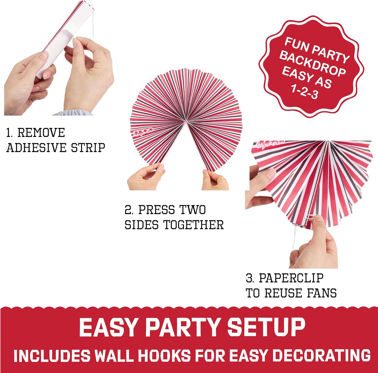 Ohio State Buckeyes Party Supplies with 6 Paper Fan Kit for Birthday, Football Game Day, and Graduation Party Decor (Ohio State Buckeyes)
