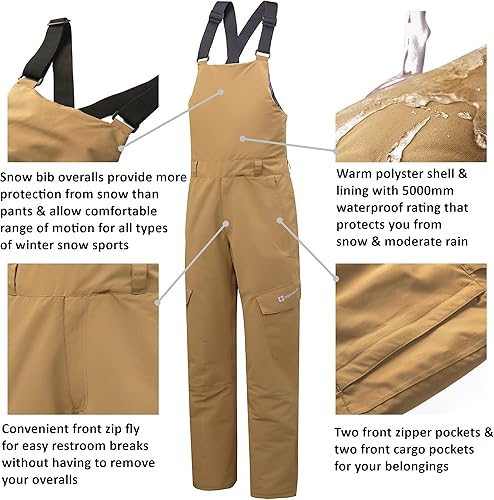 Miniatura 3 de Alpine Swiss Overol de nieve con aislamiento para hombre, impermeable, para esquí, snowboard