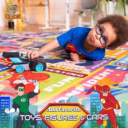 Miniatura 6 de KC Cubs DC Super Hero Rug - ABC Alphabet - Alfombra de juego de rasgos y emociones - Alfombras educativas y de aprendizaje - Juego para niños -