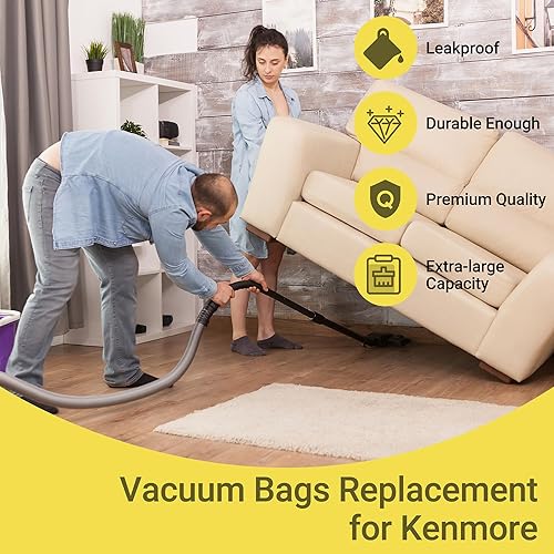 Miniatura 10 de 50558 Bolsas de vacío de repuesto para recipiente Kenmore tipo CQ 5055, 50555, 50557, 50558 y Panasonic tipo C-5, C-18, 200 Series, 400 Series, 600