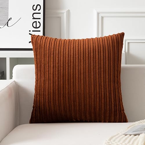 Miniatura 178 de UGASA - Juego de 2 fundas de almohada de terciopelo a rayas, funda decorativa para cojín con cremallera oculta para el hogar, sofá, dormitorio,