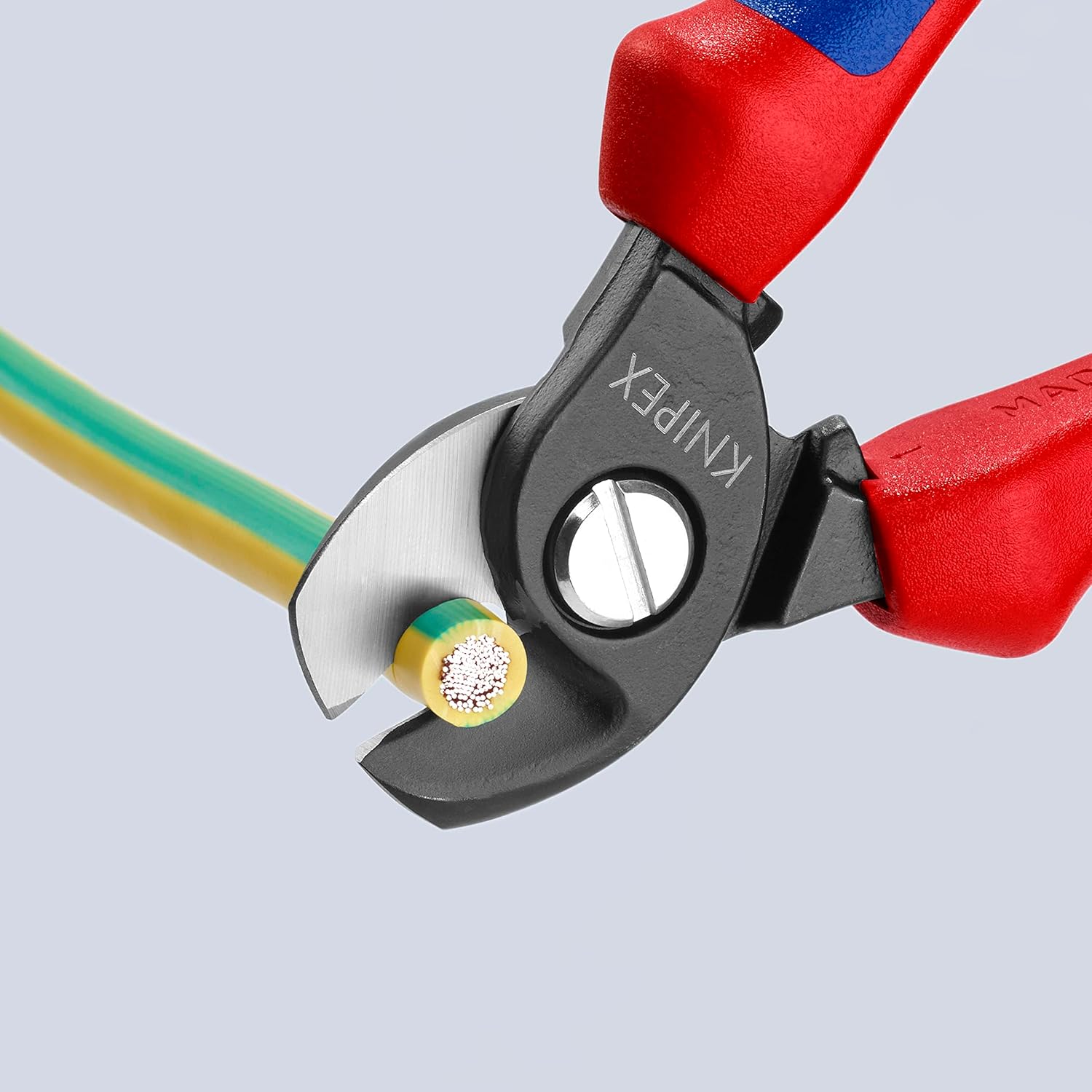 Knipex 95 12 165 T Cable Shears with soft handle and tether attachment point