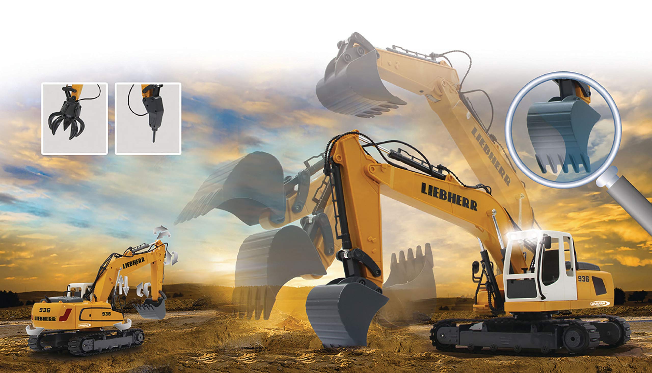 Jamara - Excavadora Liebherr R936 1:20 2,4 GHz (405060)