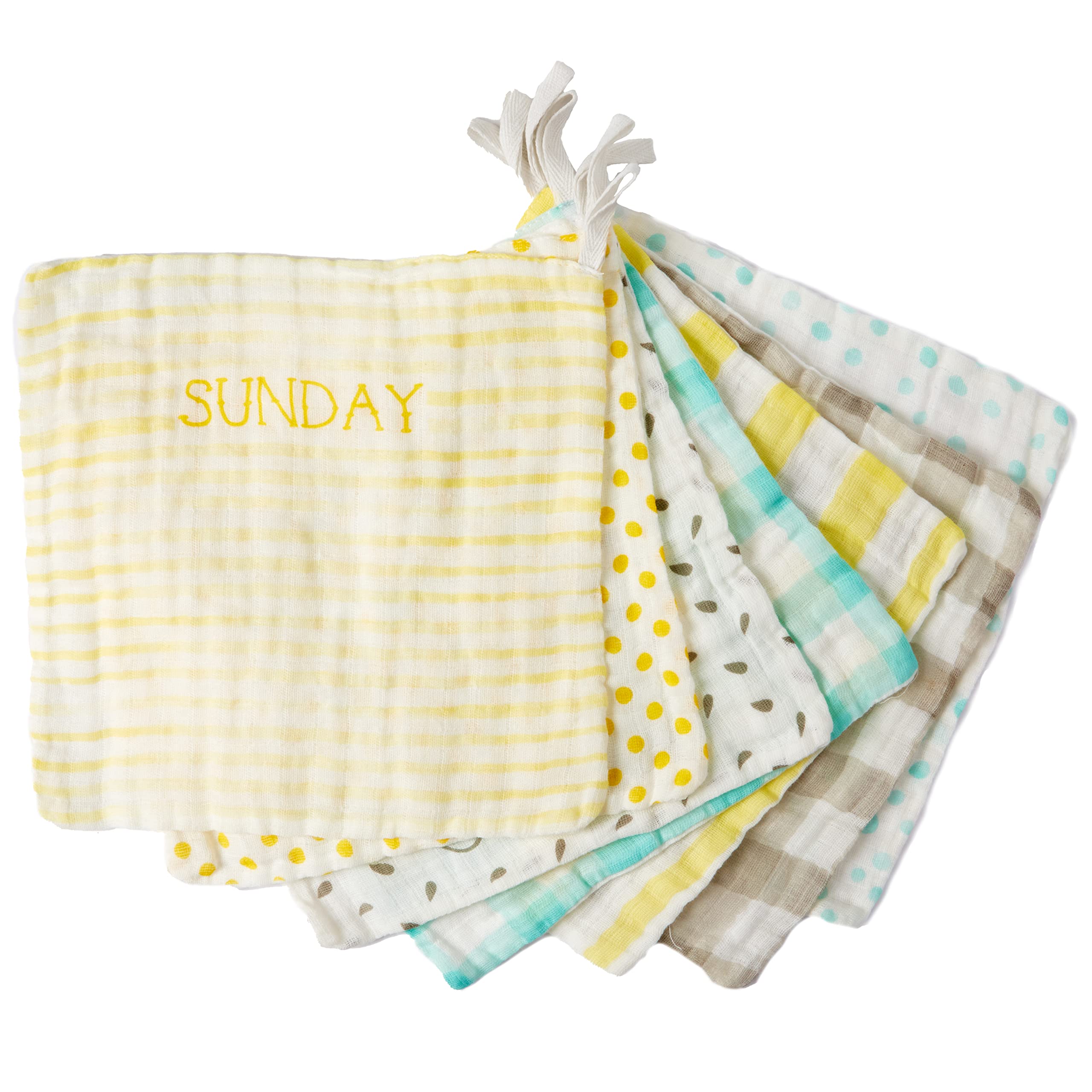 C R Gibson BWA-24546 Woodland Colors Gender Neutral 100 Cotton Gauze Baby Washcloths for Bath Time 9 W