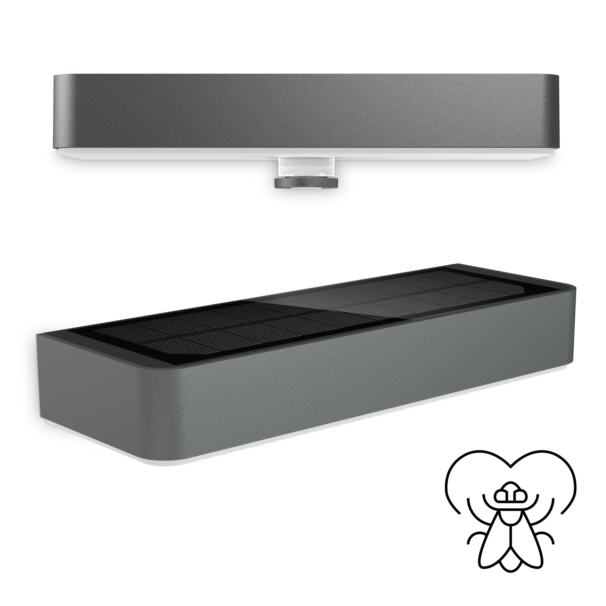 Steinel Solarleuchte XSolar SOL-O S 1800 K, Insektenfreundliche Außenleuchte, 360° Bewegungsmelder, 4000 mAh Akku, Softlichtstart, Nachtlicht, Downlight