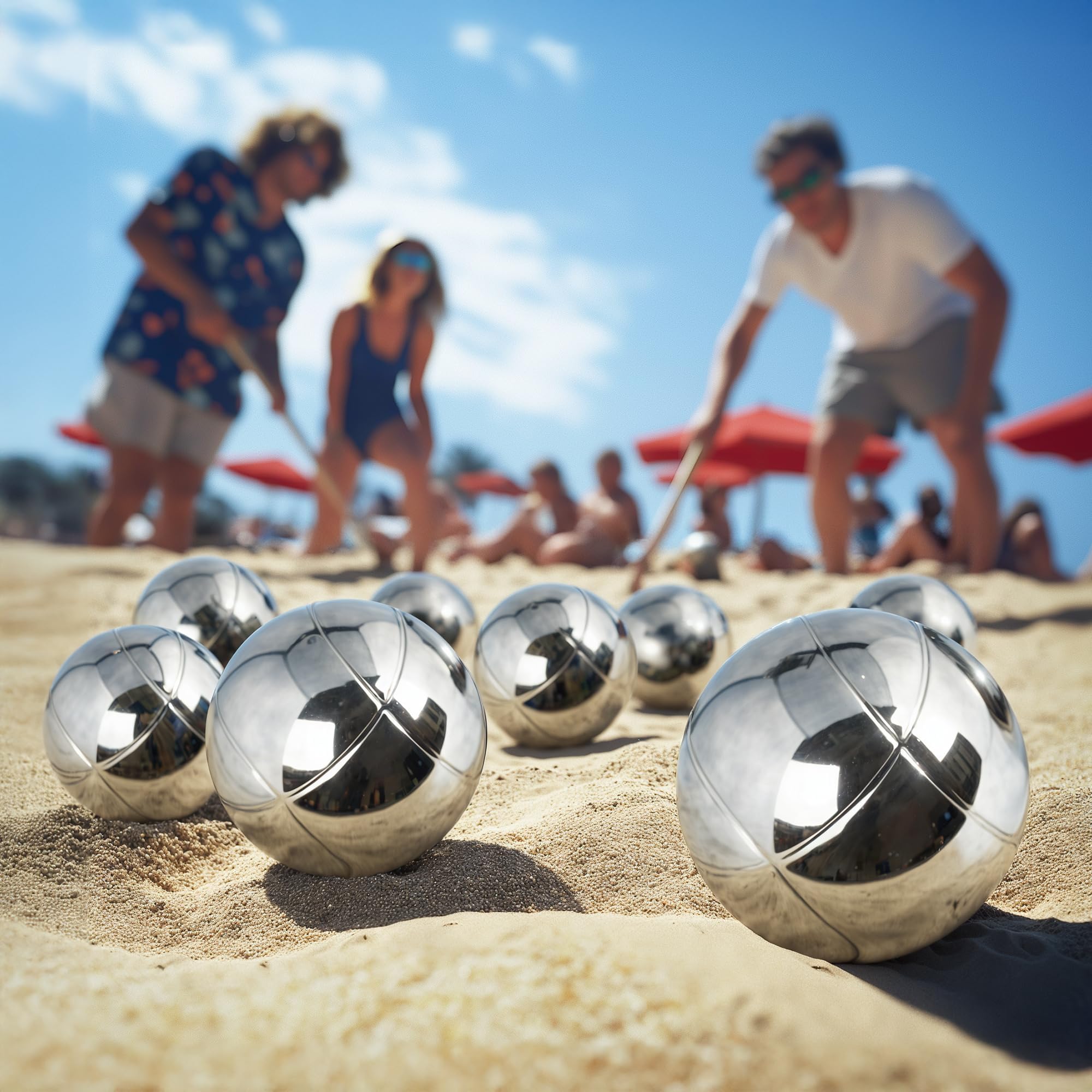Boule Set mit Gravur/Ohne Gravur,Personalisierte Boule Set mit Tragetasche/Hartschalenkoffer, 6/8 Boccia Kugeln–Petanque Metallkugeln,Outdoor Gartenspiel für Erwachsene, Strand,Camping & Familie