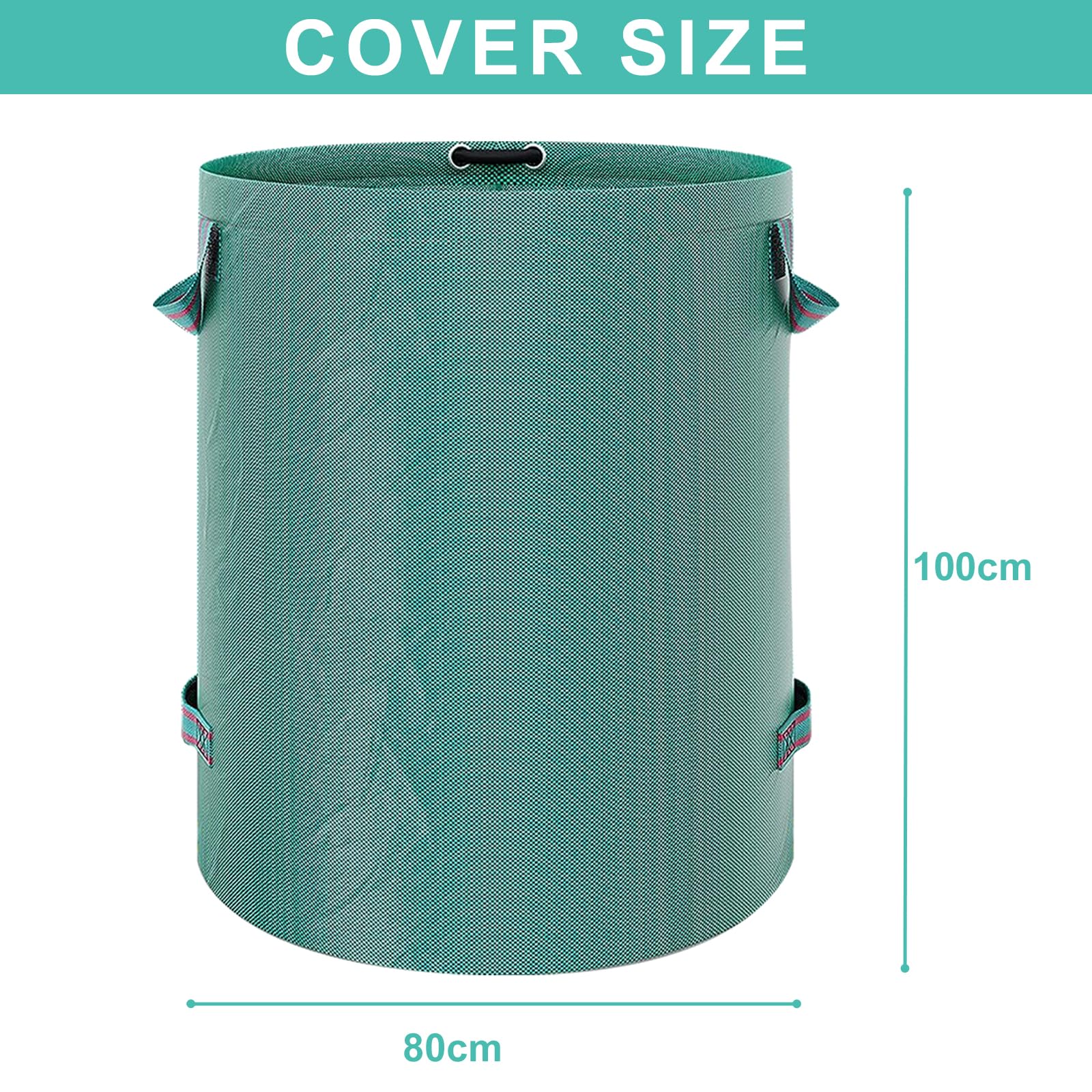 4X 500L Gartenabfallsack,Selbststehend Witterungsbeständig - Abwaschbar Stabile Gartensäcke Laubsack Gartensack für Grünabfälle mit Griffen für einfaches für Gras Laub Hecke Gartenabfall (4p)