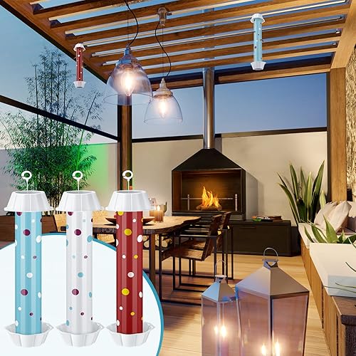 Miniatura 5 de 12 piezas de trampa adhesiva para moscas, para interiores y exteriores, de larga duración, con gancho para colgar avispas, mosquitos, insectos,