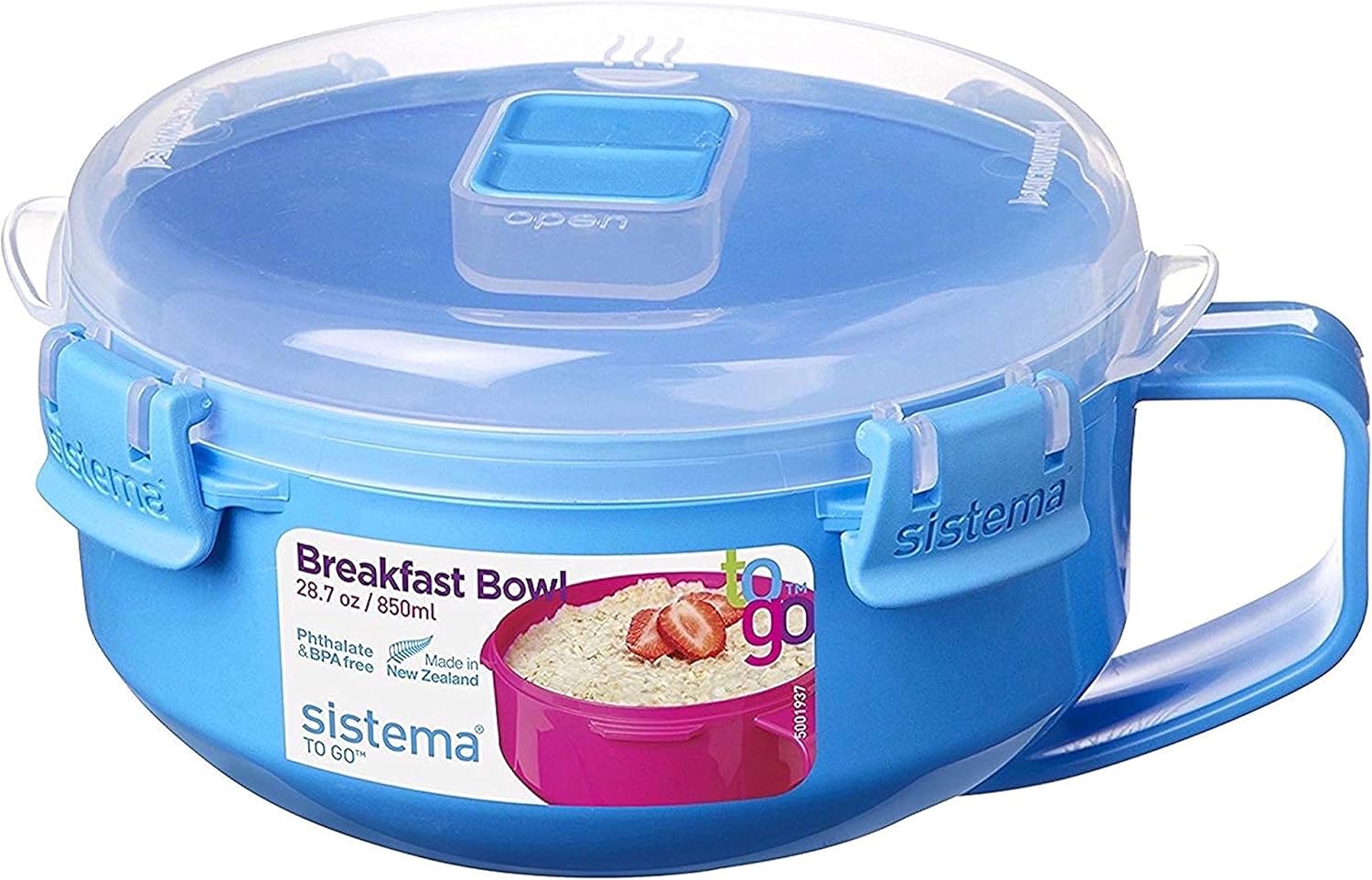  | Sistema Microwave Collection Breakfast Bowl, 28.7oz./850ml, Red: Bowls