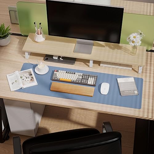 Miniatura 5 de Aothia Protector de escritorio de cuero - Alfombrilla grande para mouse, alfombrilla de oficina, secante antideslizante de cuero PU, almohadilla de