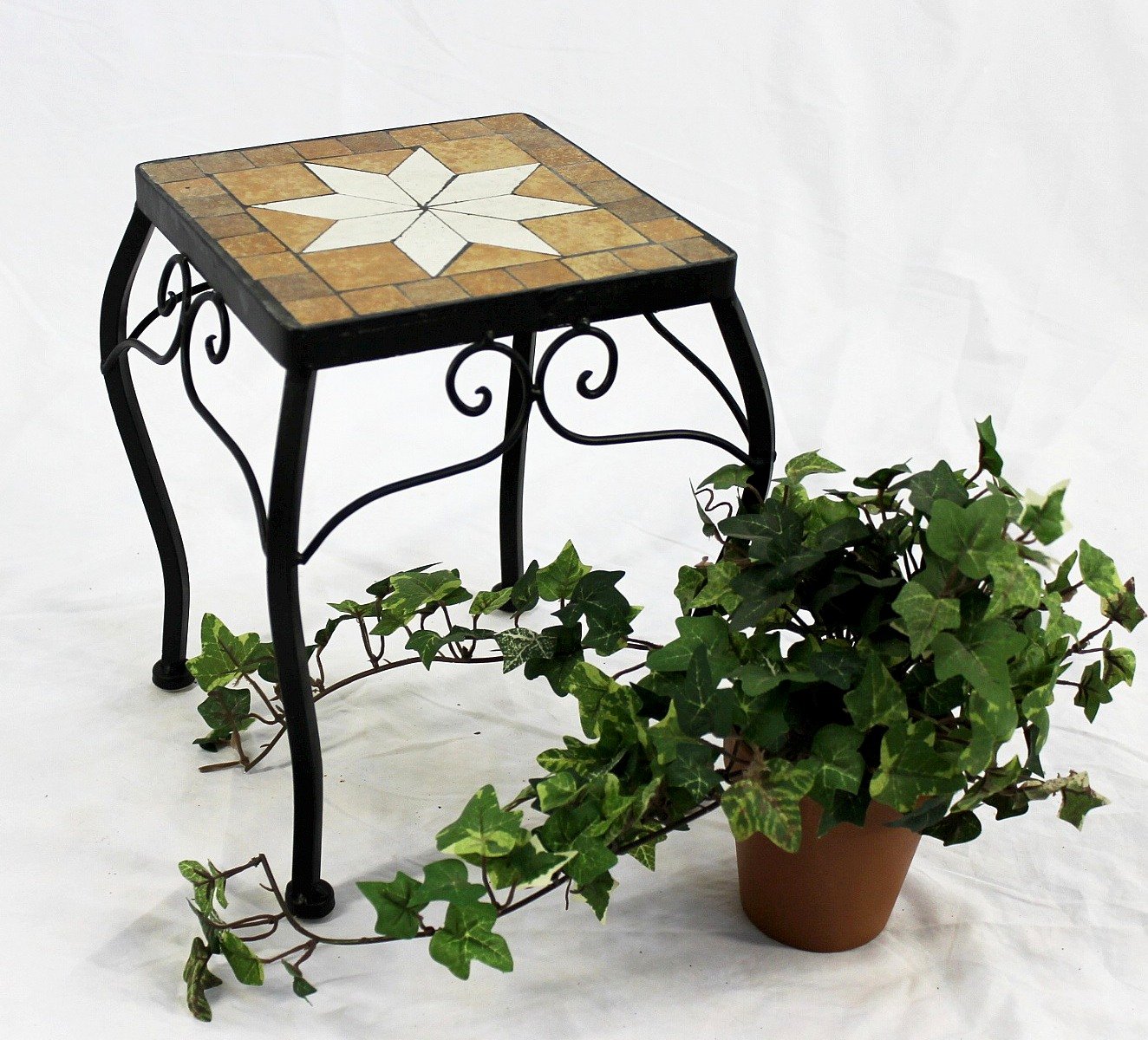 DanDiBo Sgabello Fiori Merano Mosaico 12015 Porta Fiori 28 cm Sgabello angolare Tavolinetto-Comodino