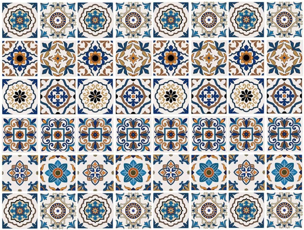 Pegatinas De Mosaico Autoadhesivas Para Suelo Y Pared | 42 Piezas De 8x8 Cm | Impermeables Y Fáciles De Aplicar