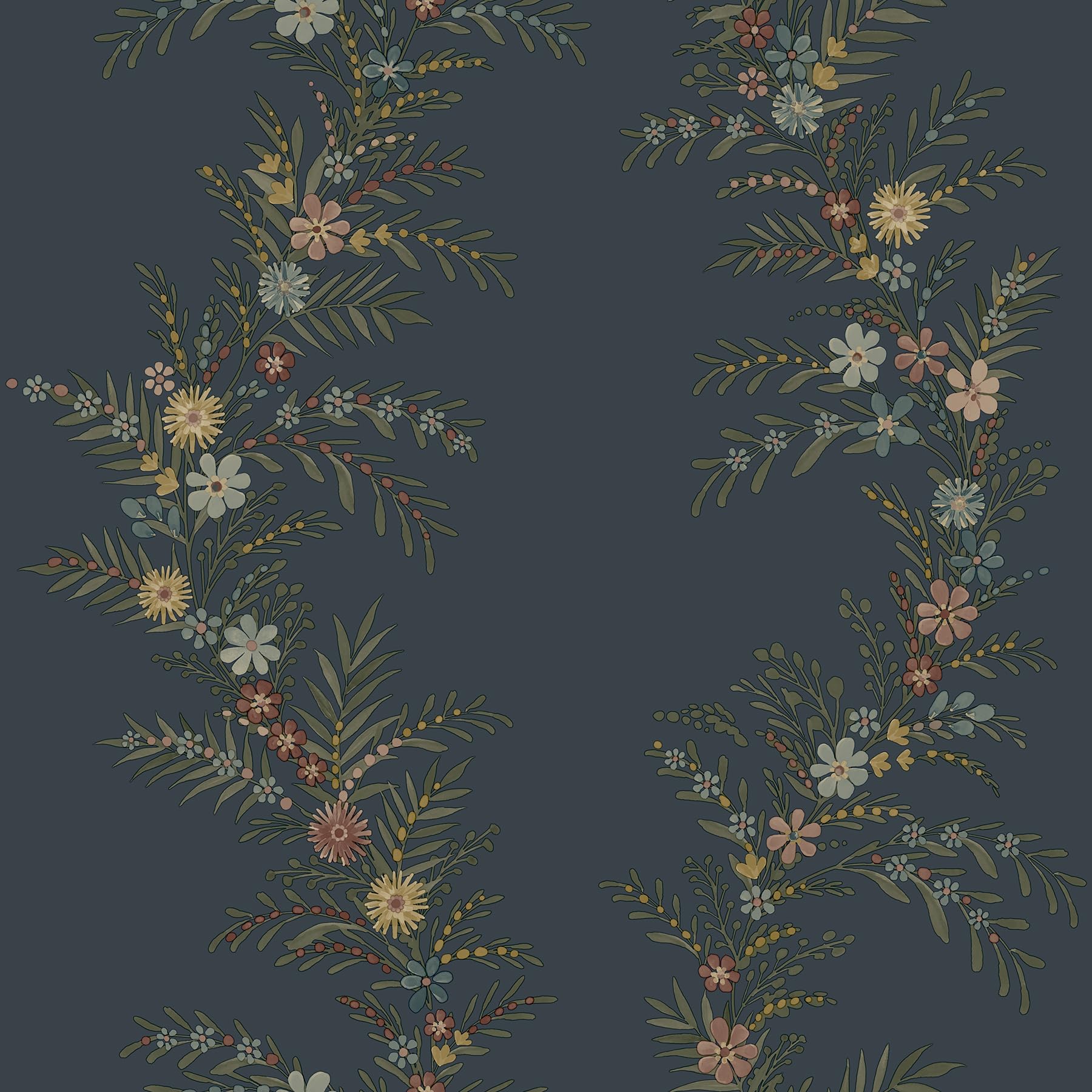 Papier peint NuWallpaper Posy Midnight pour sublimer les murs de votre salon