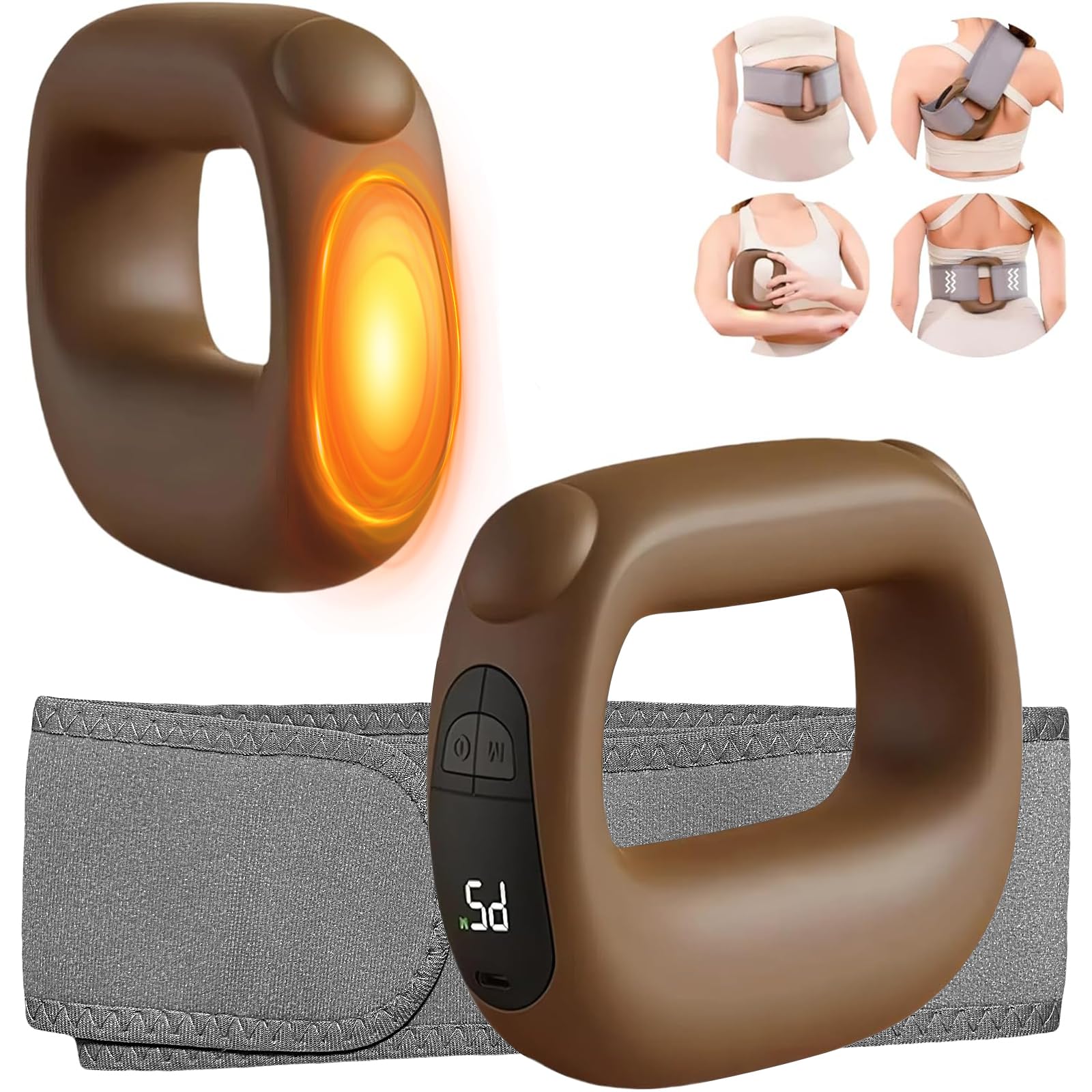 Pistolas de masaje muscular de percusión y tejido profundo con calor para atletas y todos, alivio del dolor, intensidad y velocidad ajustables, súper silenciosas, portátiles, regalo ideal