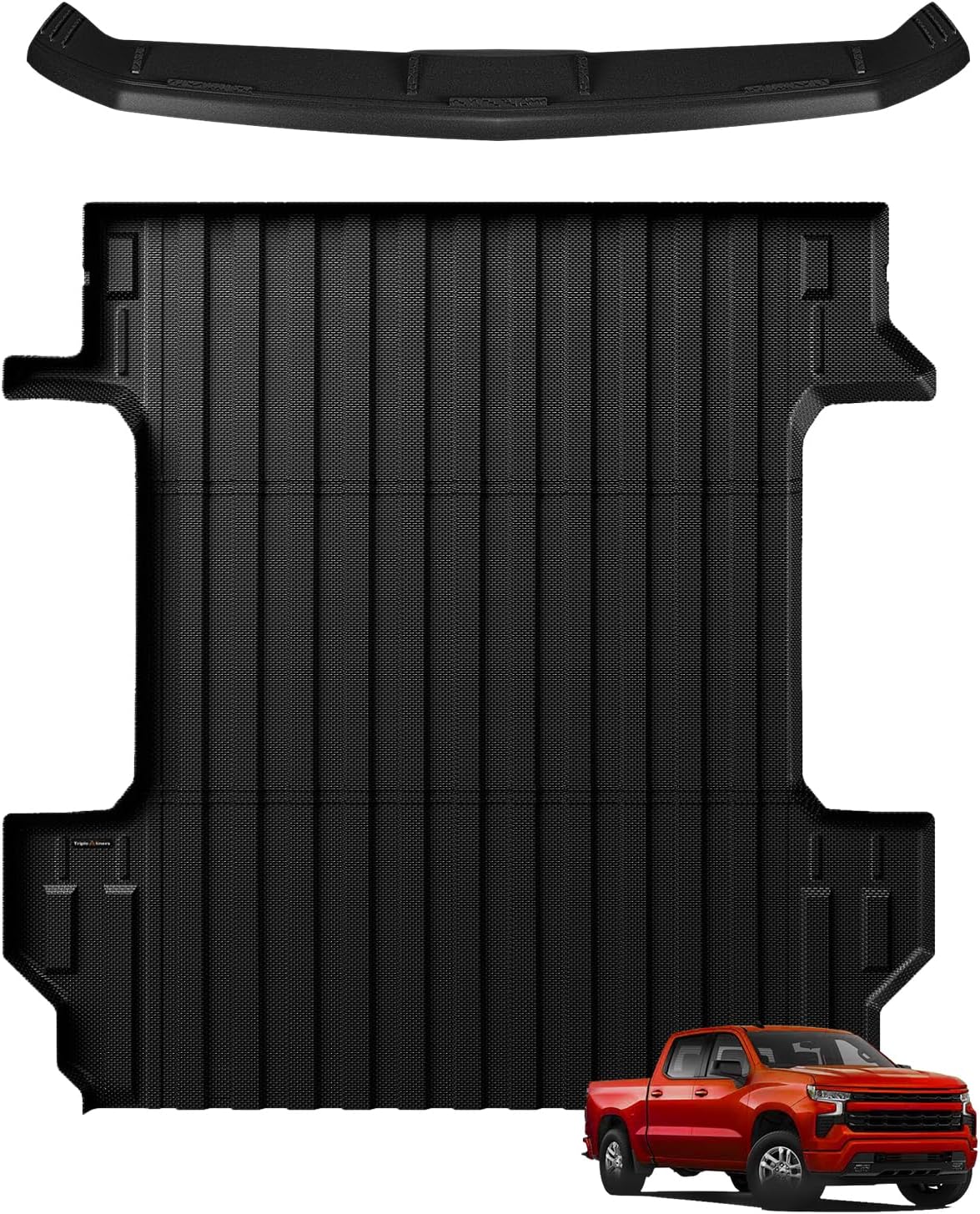TripleAliners Truck Bed Mat and Hood Deflector Protector Compatible with 2019-2025 Chevy Silverado1500 Accessories (No for ZR2, Custom Trail Boss & LT Trail Boss)