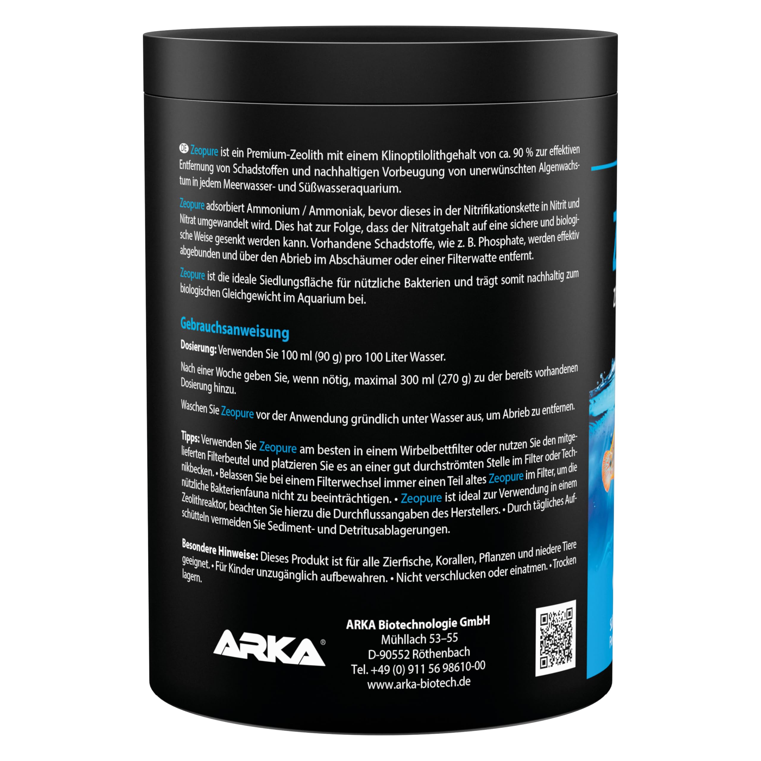 MICROBE-LIFT Zeopure - Premium Zeolith medium filtracyjne, pomaga w walce z algami, toksycznymi substancjami i metalami ciężkimi w akwarium, 1000 ml