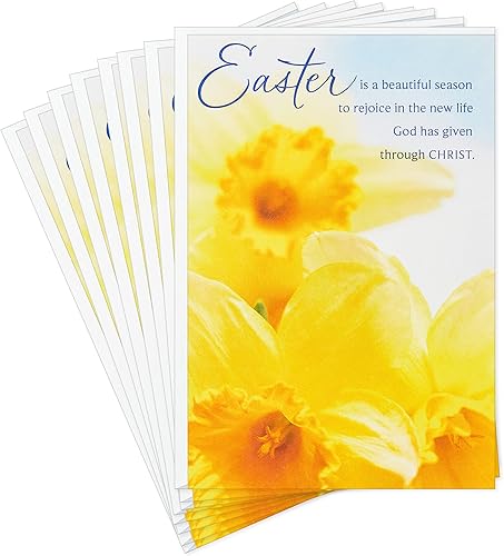 Hallmark Paquete de tarjetas de Pascua mucha felicidad 4 tarjetas con sobres