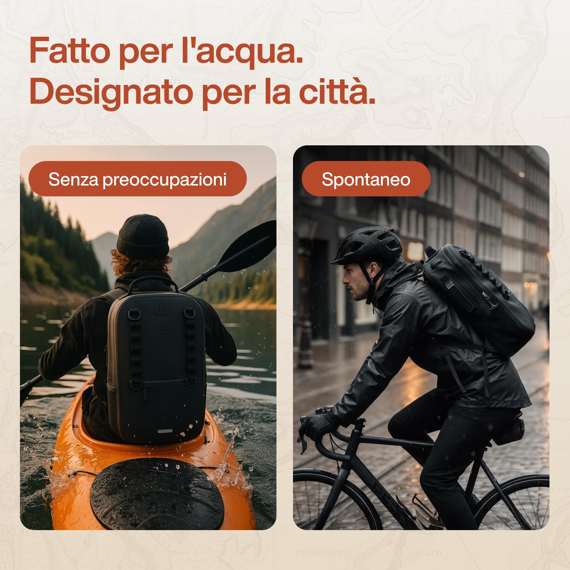 Travel Dude Zaino impermeabile da 15 l – Dry Bag zaino da uomo, rolltop con cerniera airtight – impermeabile per bicicletta, zaino da spiaggia e zaino da escursionismo