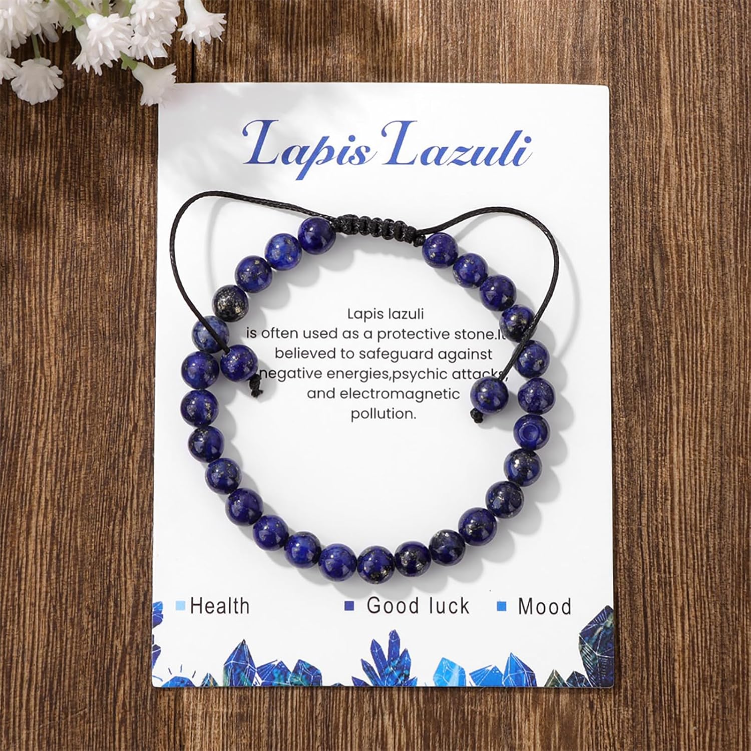 Crystal Bracelet for Women 6mm Natural Stone Bracelets Adjustable Handmade Beaded Bracelets Braided Gemstone Bracelet Healing Crystal Bracelet Crystal Jewelry for Women - Image 3