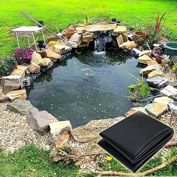 Image Rubber Pond Liner 23x26.2ft 16.4x9.8ft Plastic Pond Skins Pre-Cut Waterproof Membrane Tear-Resistant Fish Pond Skins 6.5x9.8ft Durable Heavy Duty Small Pond Liners For Water Gardens of Many Shapes Image Rubber Pond Liner 23x26.2ft 16.4x9.8ft Plastic Pond Skins Pre-Cut Waterproof Membrane Tear-Resistant Fish Pond Skins 6.5x9.8ft Durable Heavy Duty Small Pond Liners For Water Gardens of Many Shapes
