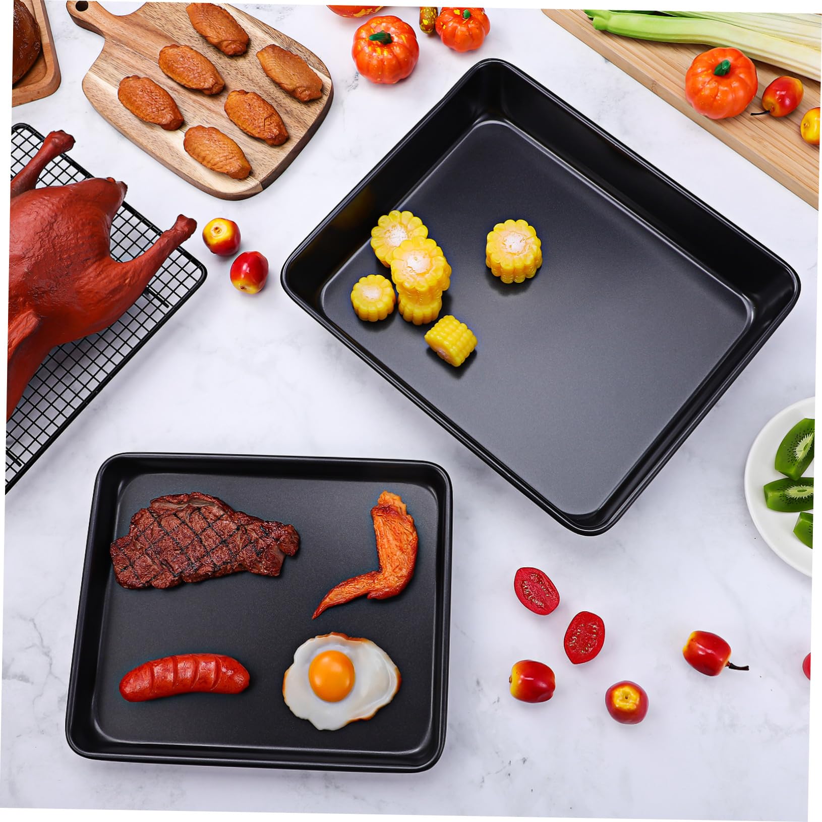 2stücke Ofenbleche Aus Edelstahl Backbleche Toaster-ofenblech Backblech Für Backofen Kochbleche Aus Metall Bräter Für Küche