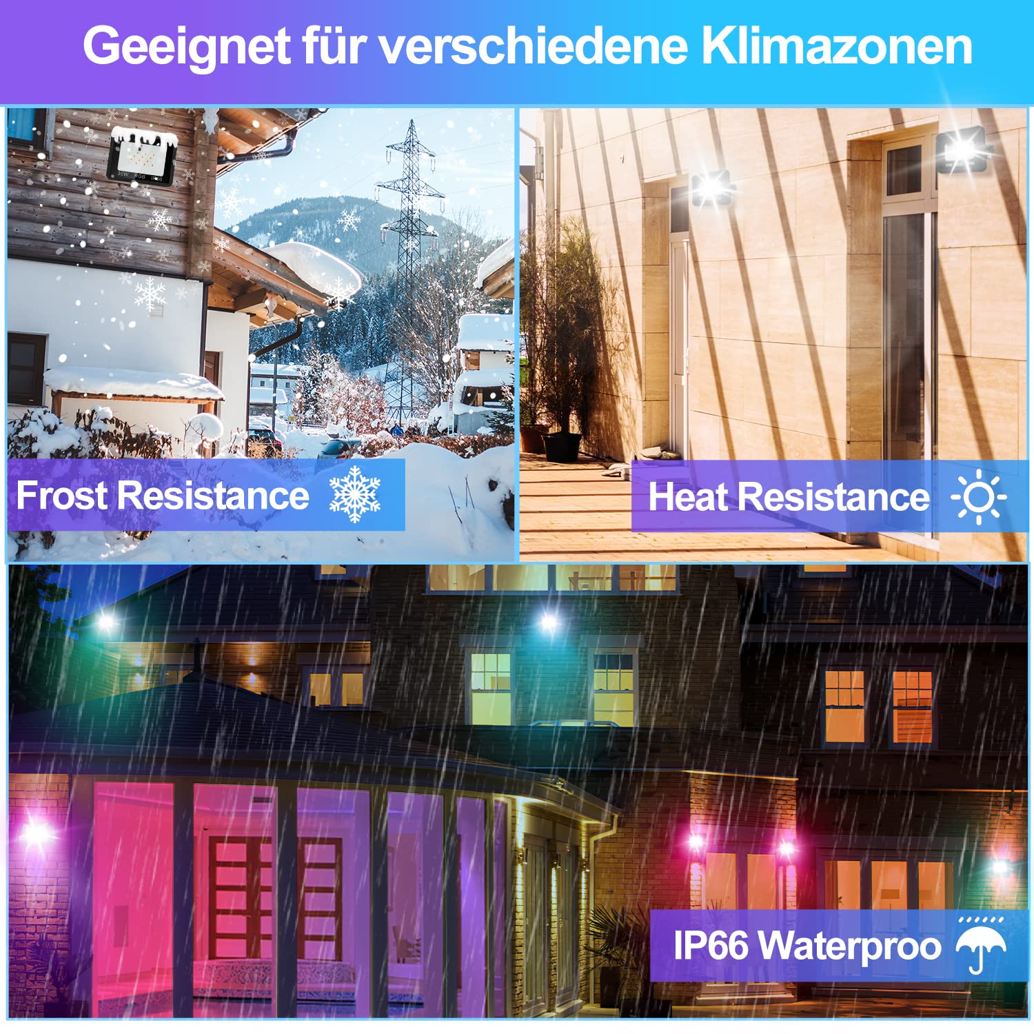 50W RGB LED Strahler Dimmbar 8 Stück, Aussen Fernbedienung, Außenstrahler LED RGB Wasserdicht IP66, 16 Farben 4 Modi, Fluter für bäume, Stimmungslicht mit Farbwechsel