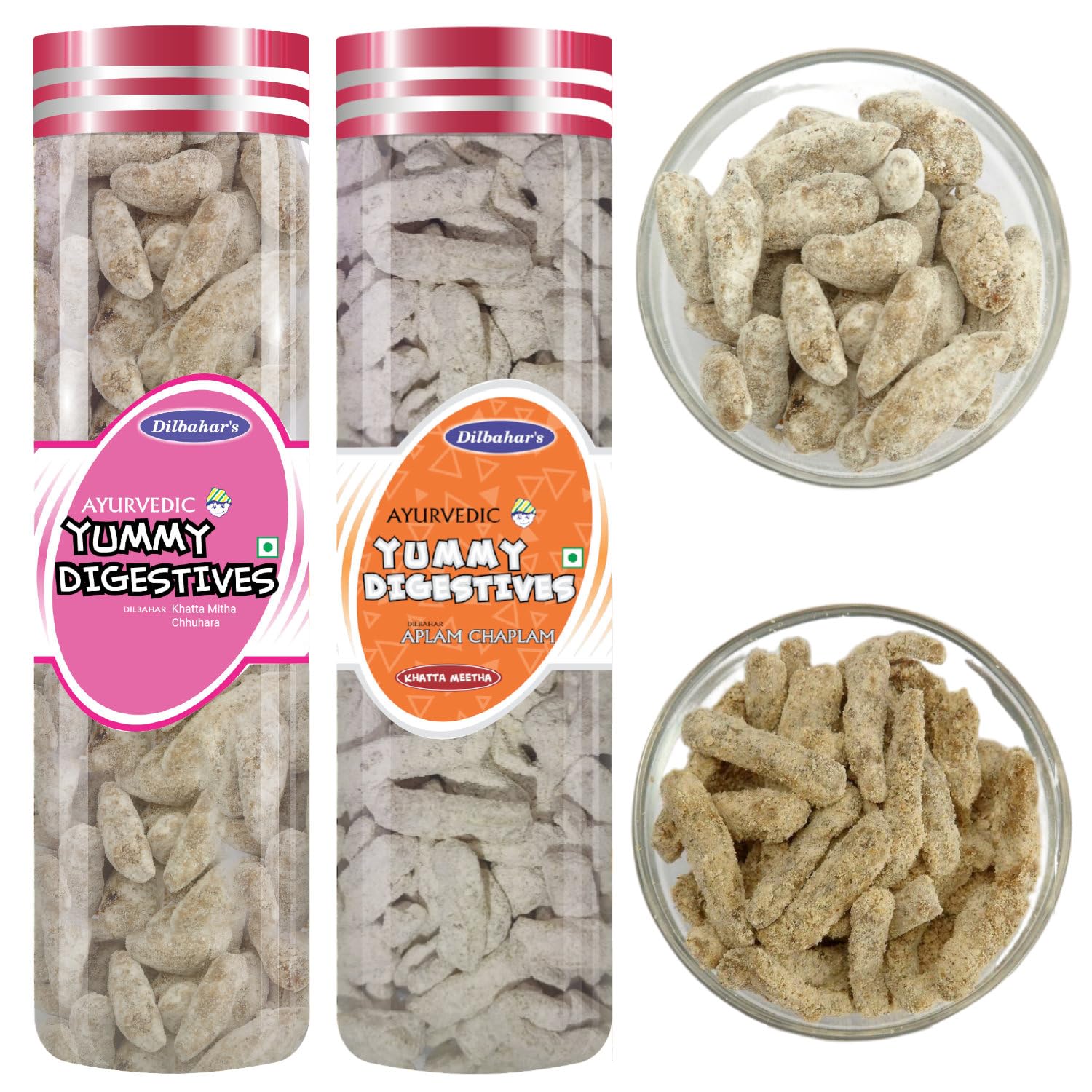 DILBAHAR'S Khatta Mitha Chhuhara-210-Aplam Chaplam-165 Gm|Khatta Mitha Chhuara|Aam Pachak Goli|Digestive Goli Pachak|Mukhwas Mouth Freshener|Churan Digestive|After-Meal Treat,Candy
