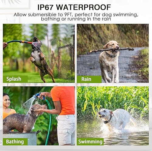 Miniatura 3 de HUWEBO Collar de choque para perros, 1000 pies, alcance remoto, recargable, impermeable, collar de entrenamiento eléctrico para perros con vibración