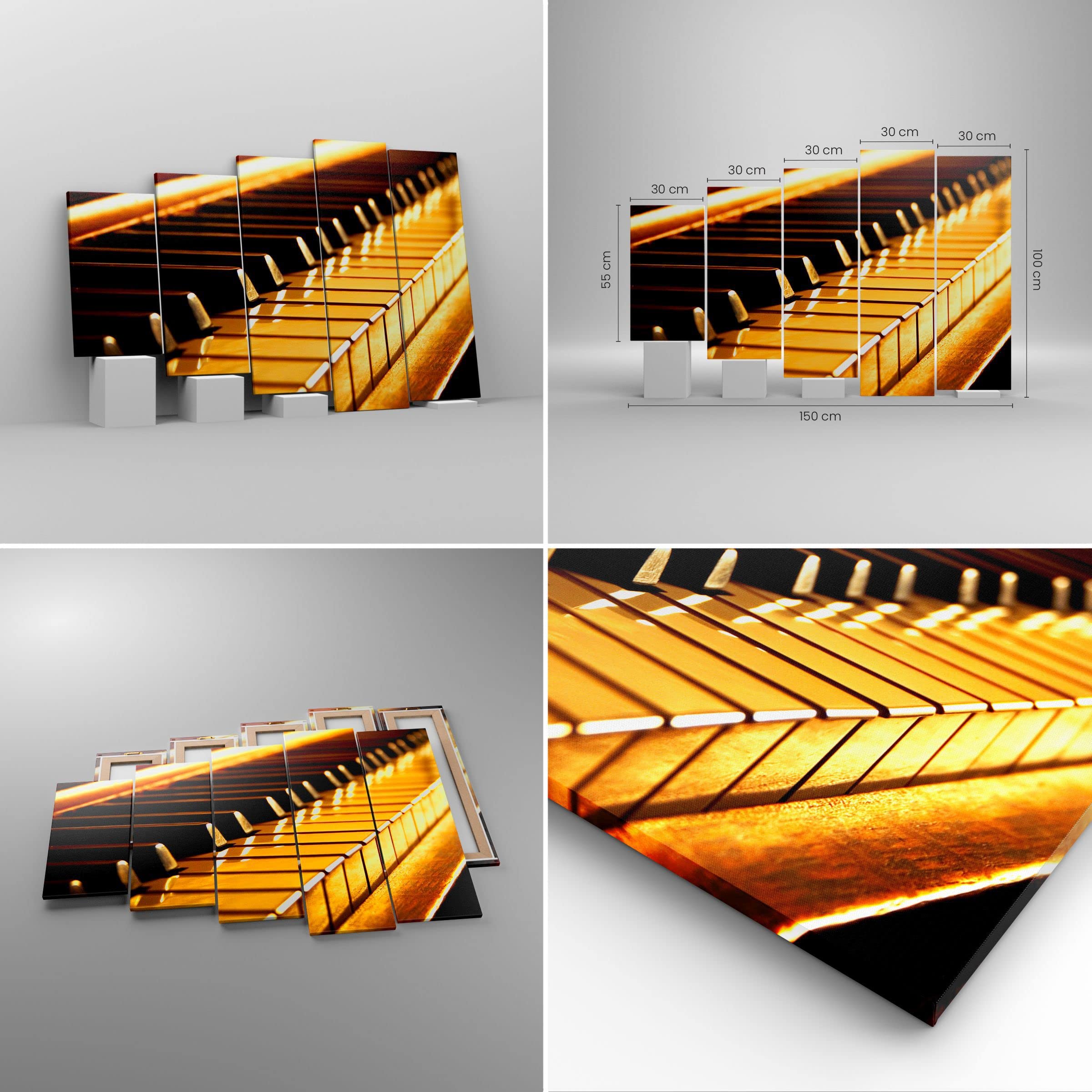 ARTTOR Leinwandbild 150x100cm Wandbild Musik - 2200 | Klavier Konzert Mehrteilige Groß XXL Wanddekoration Wohnzimmer Schlafzimmer Wanddeko Wand Kunstdruck Wandkunst ARTTOR