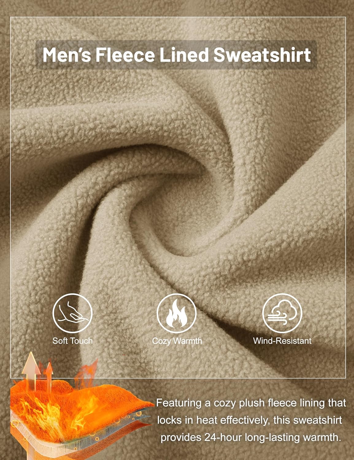 MAGCOMSEN Men's Fleece Lined Sweatshirts Long Sleeve Crewneck Pullover Winter Fall Warm Casual Sweatshirt - Image 4