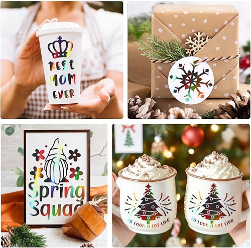 Miniatura 5 de WRAPXPERT Rollo de vinilo holográfico  Vinilo holográfico negro brillante, 12 pulgadas x 5 pies, cromado, sin burbujas para calcomanías de