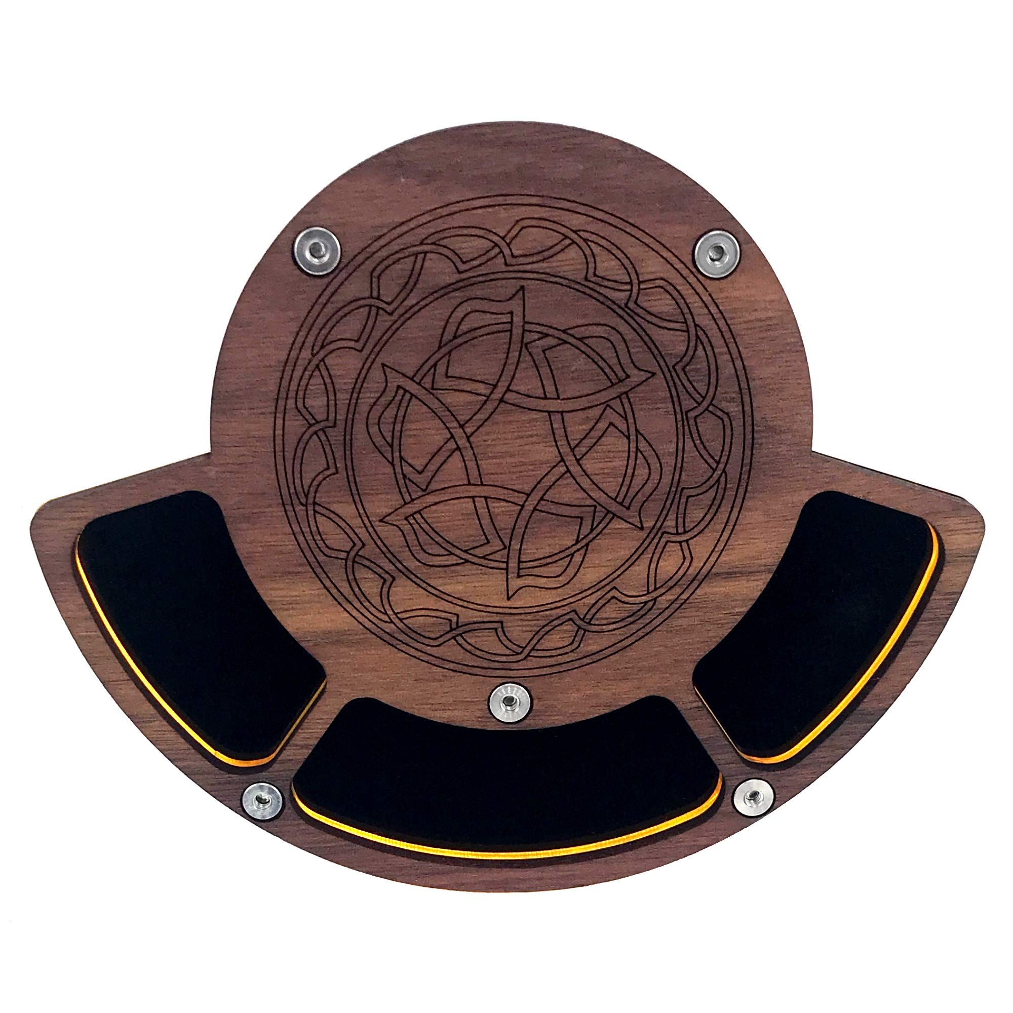 C4Labs Tri-Pocket Solid Walnut Top Dice Coasters: Ice Green - Celtic