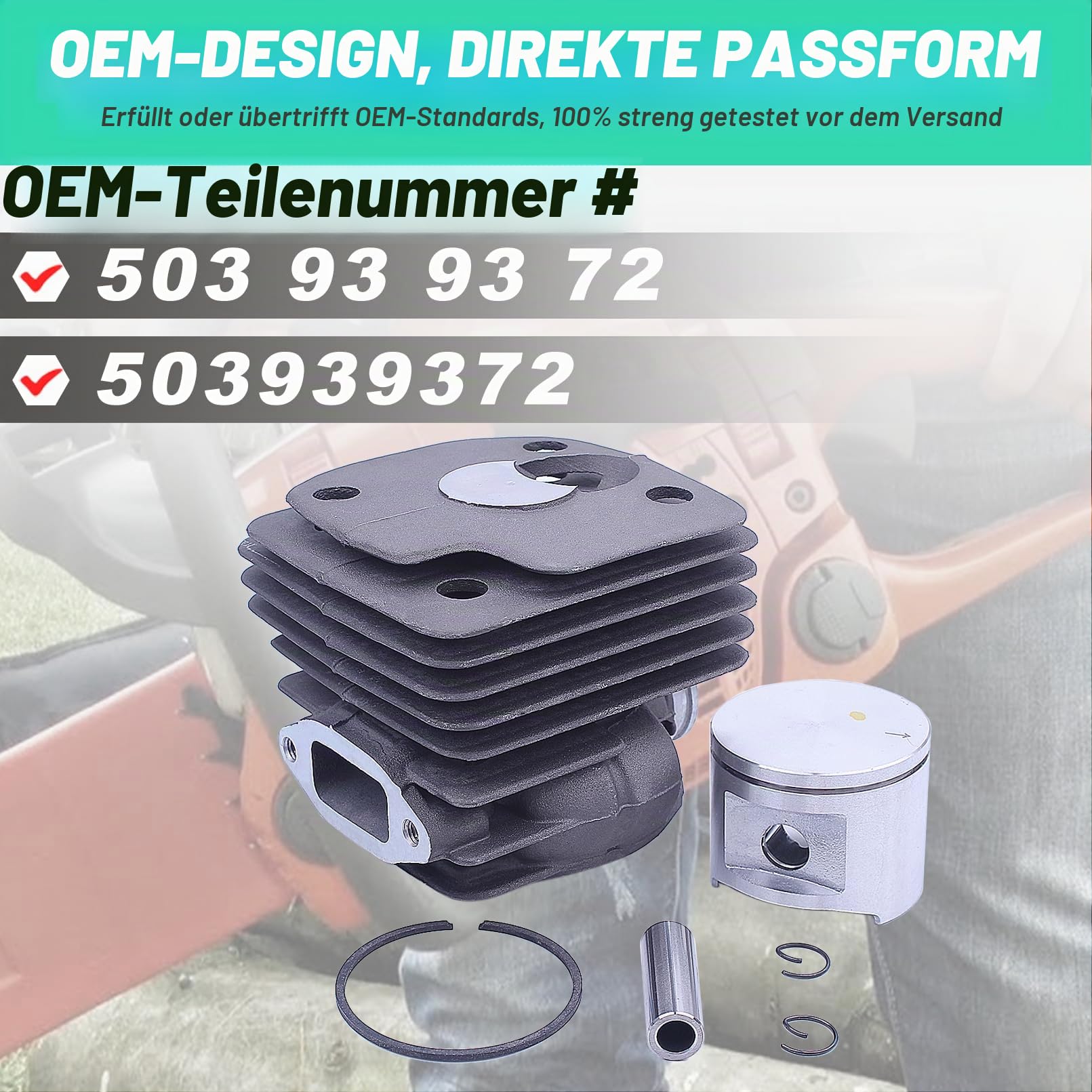 52mm Zylinder Kolben Bausatz für Husqvarna 372XP 371 365 362 375K Große Bohrung Serie Ersatzteile 503 93 93 72