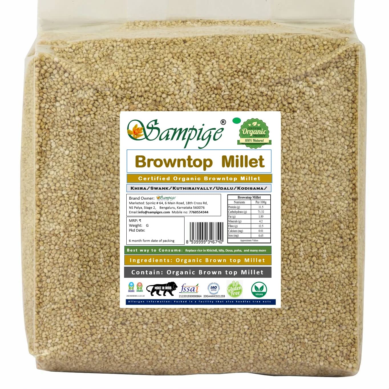 See full amazon price history chart for Sampige Certified Organic Brown Top Millet 400 Gm Khirav|Swank|Kuthiraivally|Udalu|Kodisama| Korale | Organic Brown Top Sampige Certified Organic Brown Top Millet 400 Gm Khirav|Swank|Kuthiraivally|Udalu|Kodisama| Korale | Organic Brown Top (B0BZXHV6DY) Amazon Price History, Amazon Price Tracker