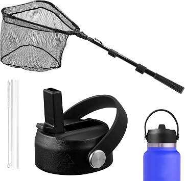Straw Lid for Hydro Flask, Lids with Straw Compatible with Hydro Flask Wide Mouth and Fishing Net
