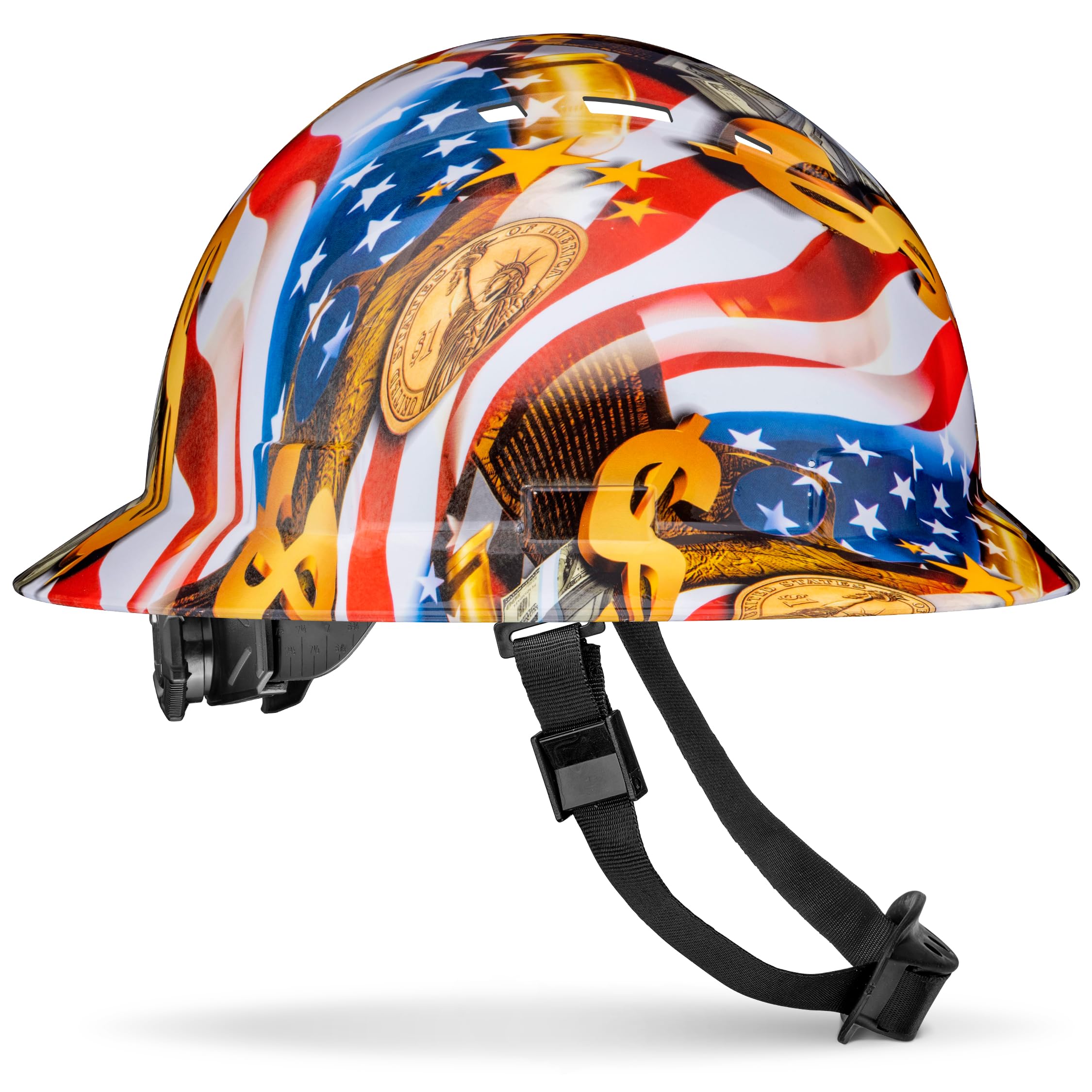 Acerpal Full Brim Vented Camo Design Matte Finish OSHA Construction Hard Hat with 6-Point Suspension