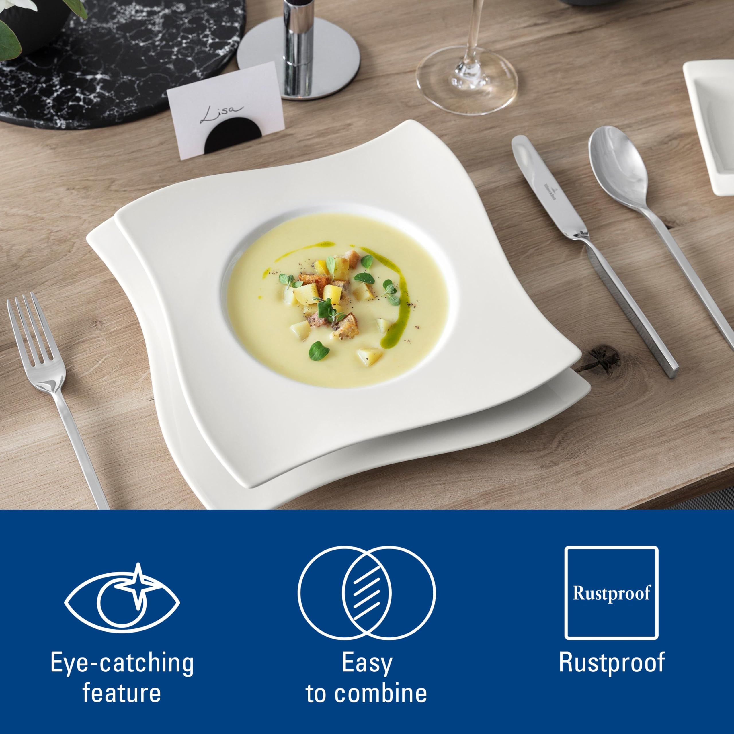 Villeroy & Boch New Wave Besteck, 64-teilig, Service für 12 Personen von Villeroy & Boch Küche, Haushalt & Wohnen